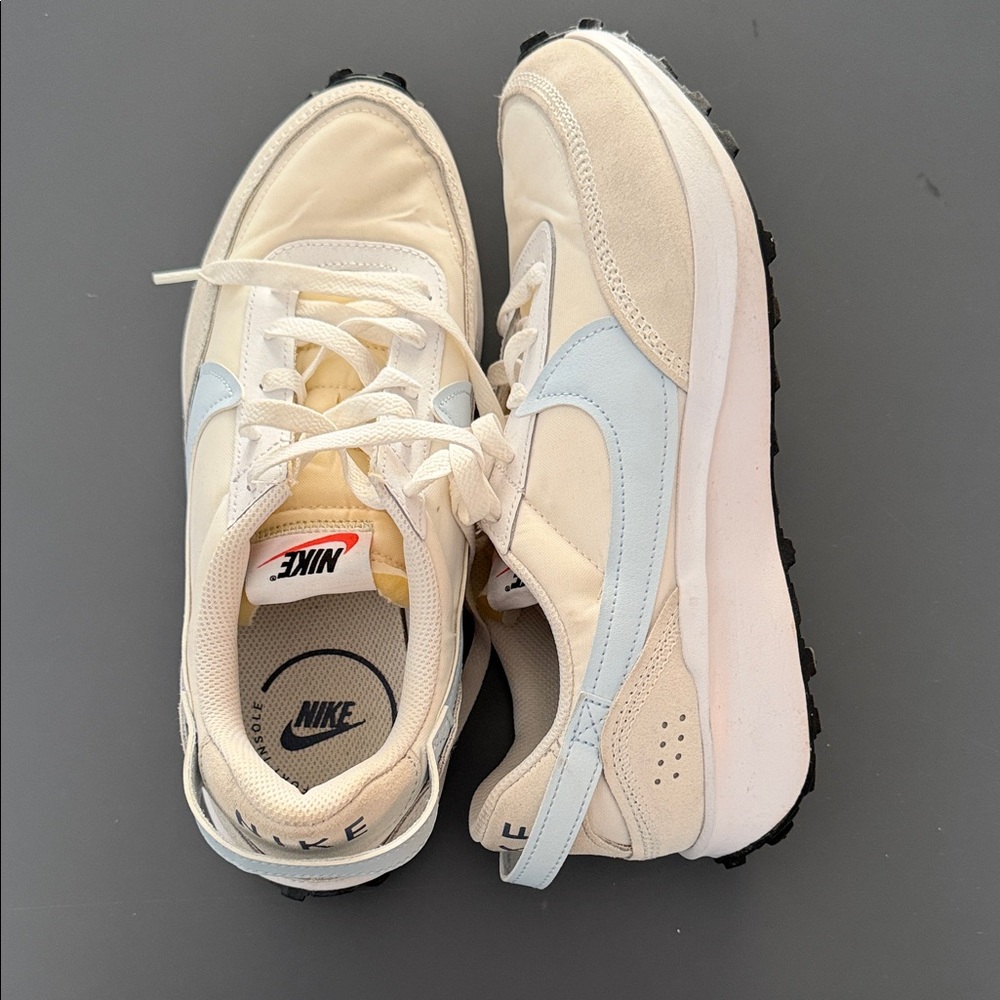 Nike Beige and Light Blue Sneakers